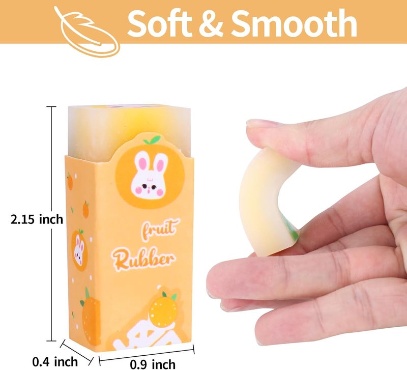DODHEG 24 Pcs Eraser Fruit Eraser for Articles Prizes Gifts Party Favors - Image 2